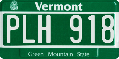VT license plate PLH918