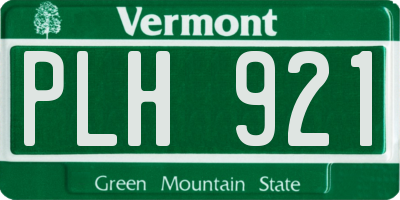 VT license plate PLH921