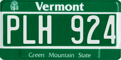 VT license plate PLH924