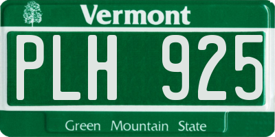 VT license plate PLH925