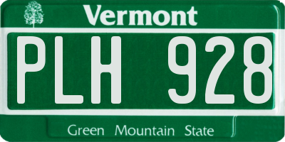 VT license plate PLH928