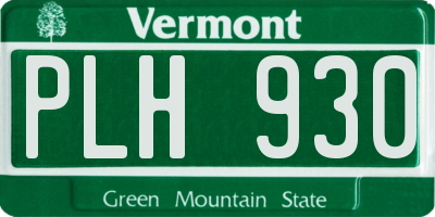 VT license plate PLH930