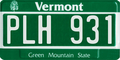 VT license plate PLH931