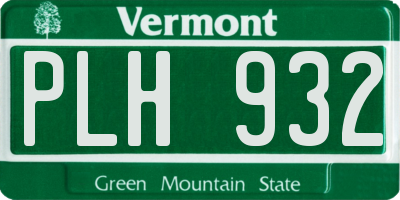 VT license plate PLH932
