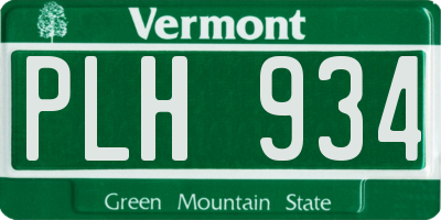 VT license plate PLH934