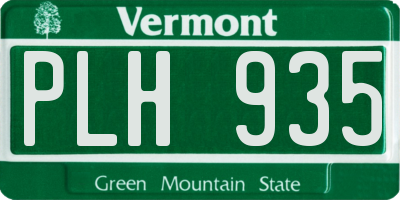 VT license plate PLH935