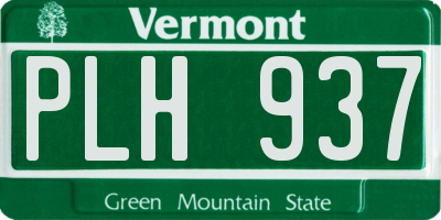 VT license plate PLH937