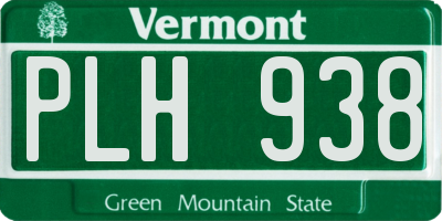 VT license plate PLH938