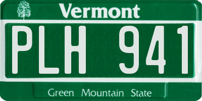 VT license plate PLH941
