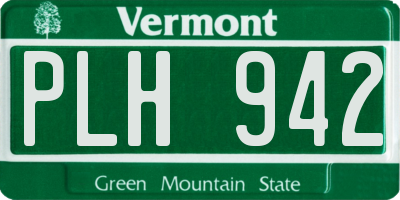 VT license plate PLH942