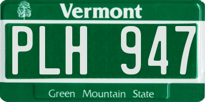 VT license plate PLH947