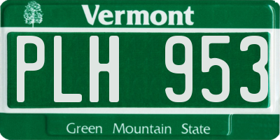 VT license plate PLH953