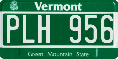 VT license plate PLH956