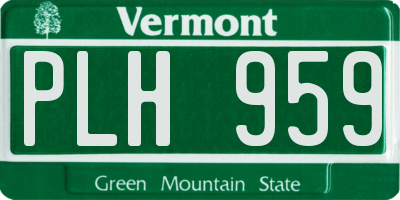 VT license plate PLH959