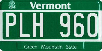 VT license plate PLH960