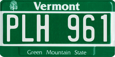 VT license plate PLH961