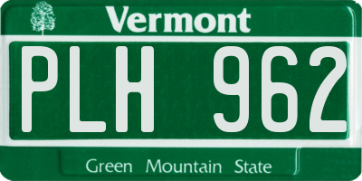 VT license plate PLH962