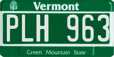 VT license plate PLH963