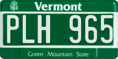 VT license plate PLH965