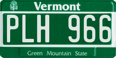 VT license plate PLH966