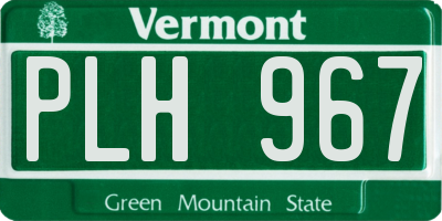 VT license plate PLH967