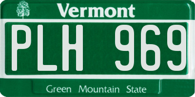 VT license plate PLH969