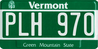 VT license plate PLH970