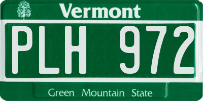 VT license plate PLH972