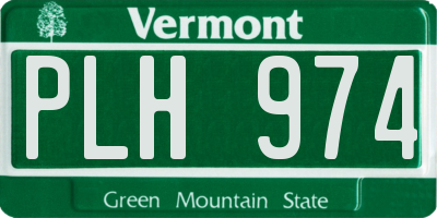 VT license plate PLH974