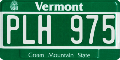 VT license plate PLH975