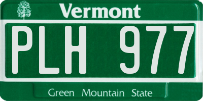 VT license plate PLH977