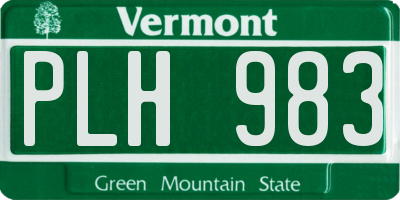 VT license plate PLH983