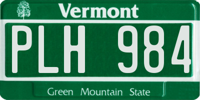 VT license plate PLH984