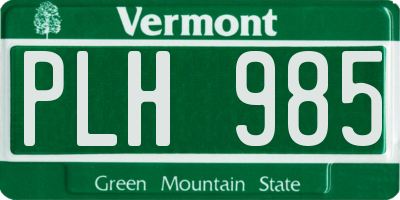VT license plate PLH985