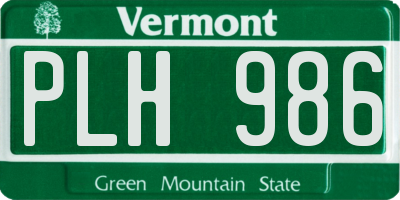 VT license plate PLH986