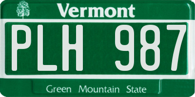 VT license plate PLH987
