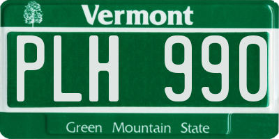 VT license plate PLH990