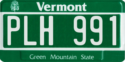 VT license plate PLH991
