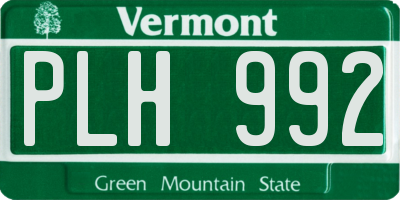 VT license plate PLH992