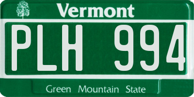VT license plate PLH994