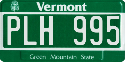 VT license plate PLH995
