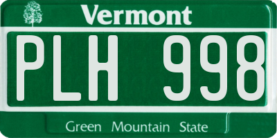 VT license plate PLH998