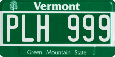 VT license plate PLH999