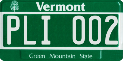 VT license plate PLI002