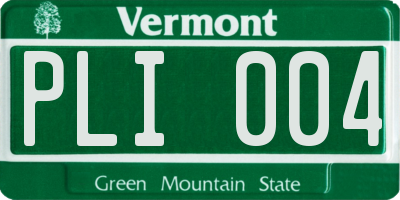 VT license plate PLI004