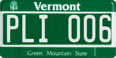 VT license plate PLI006