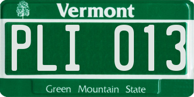 VT license plate PLI013
