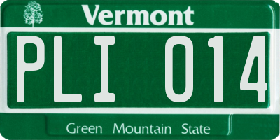 VT license plate PLI014
