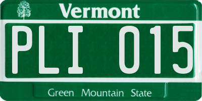 VT license plate PLI015