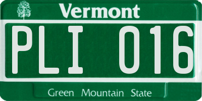 VT license plate PLI016